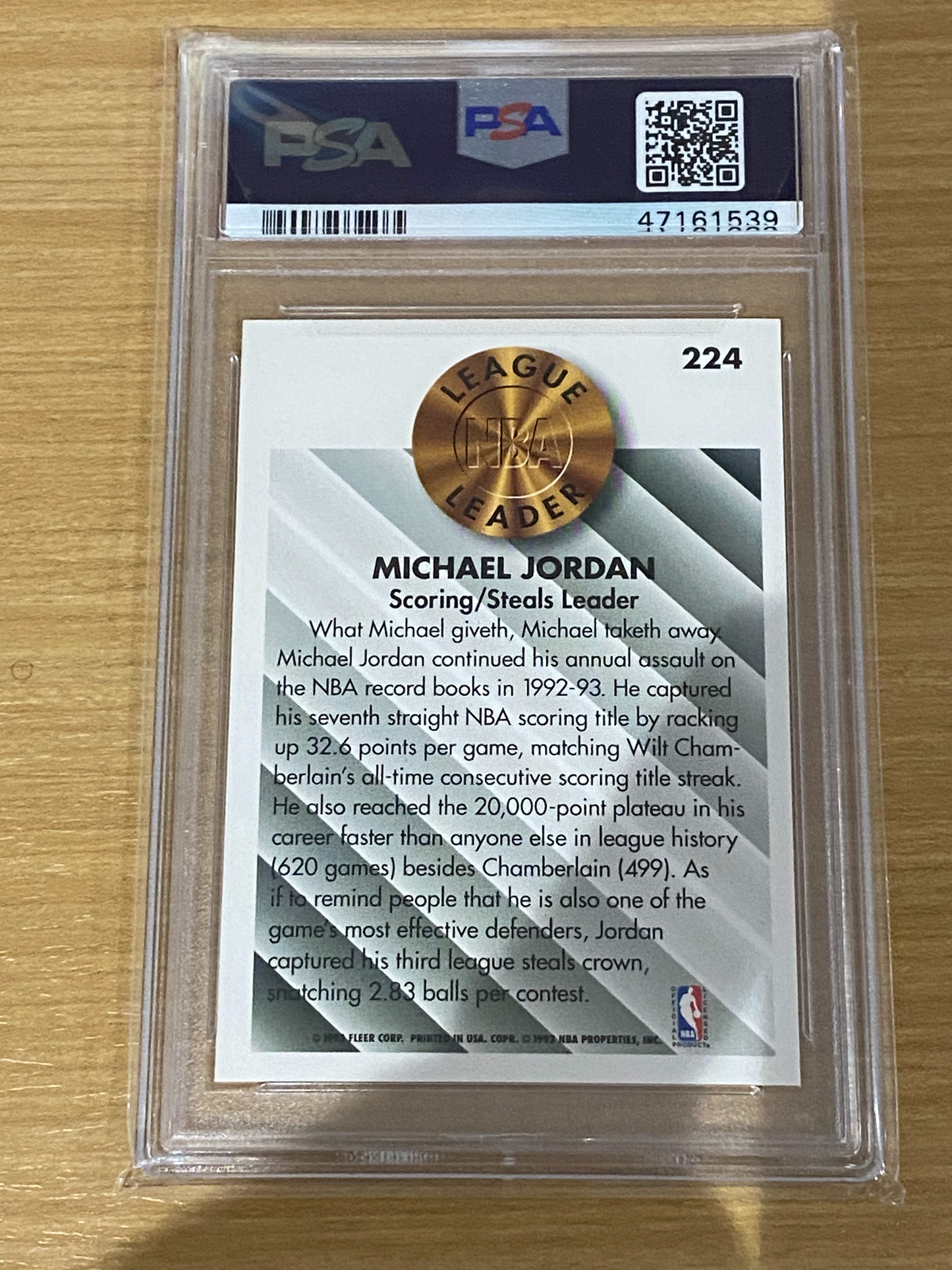 1993 Fleer Michael Jordan #224 - PSA 7