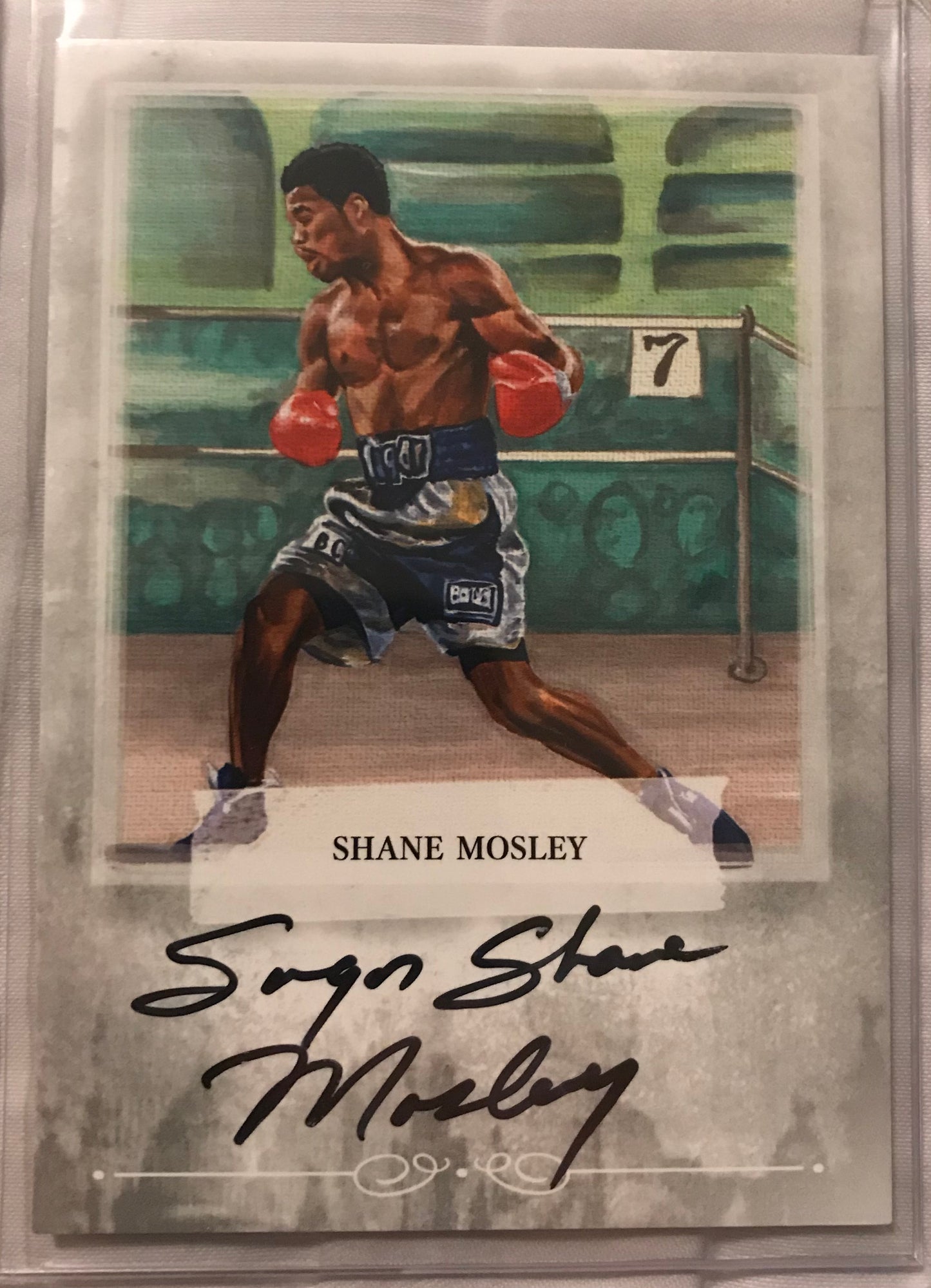 Ringside boxing round 2 Sugar Shane Mosley A-SM2 auto /100