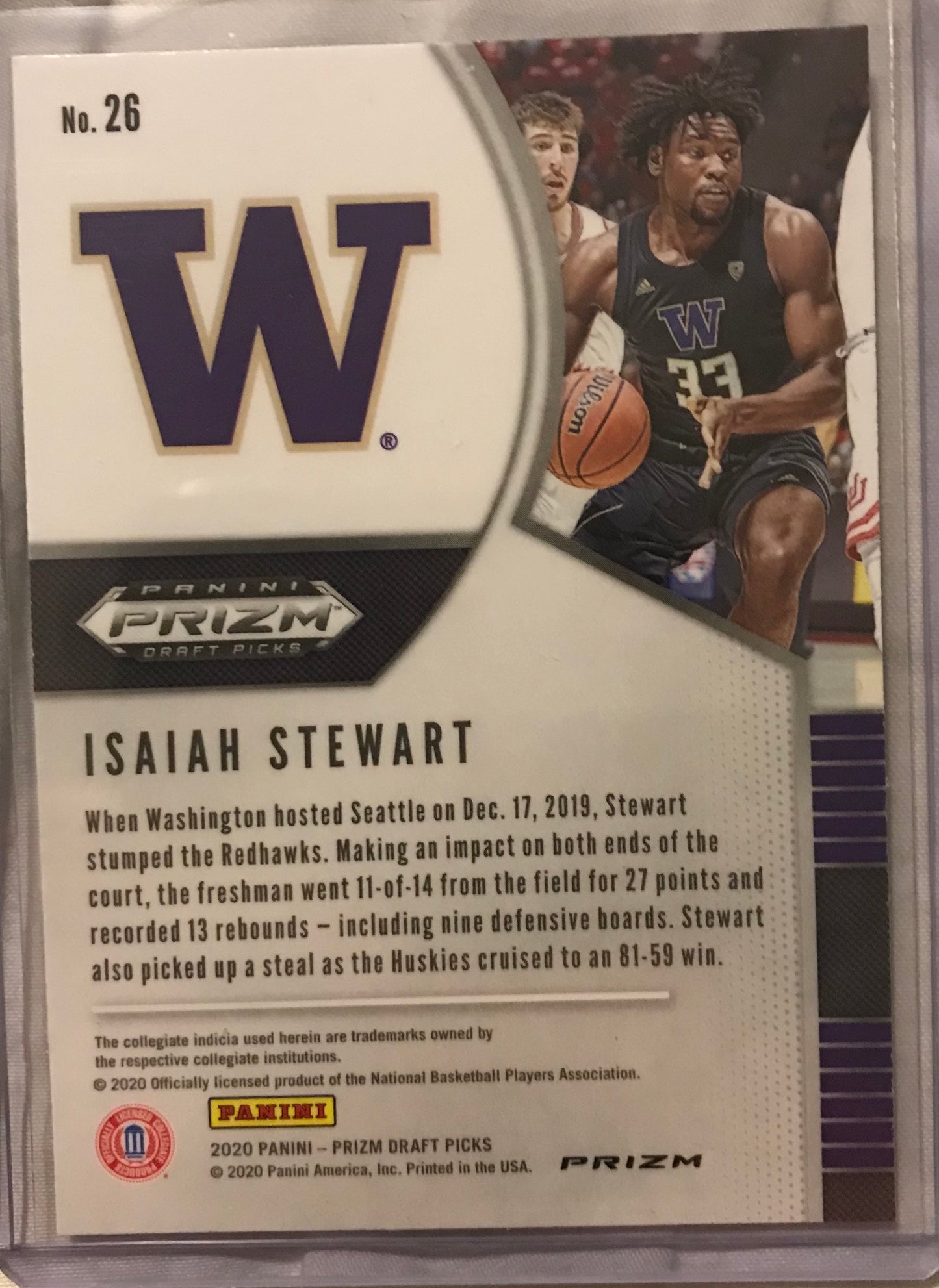 2020-21 Panini Prizm silver disco fast break Isaiah Stewart rookie rc #26