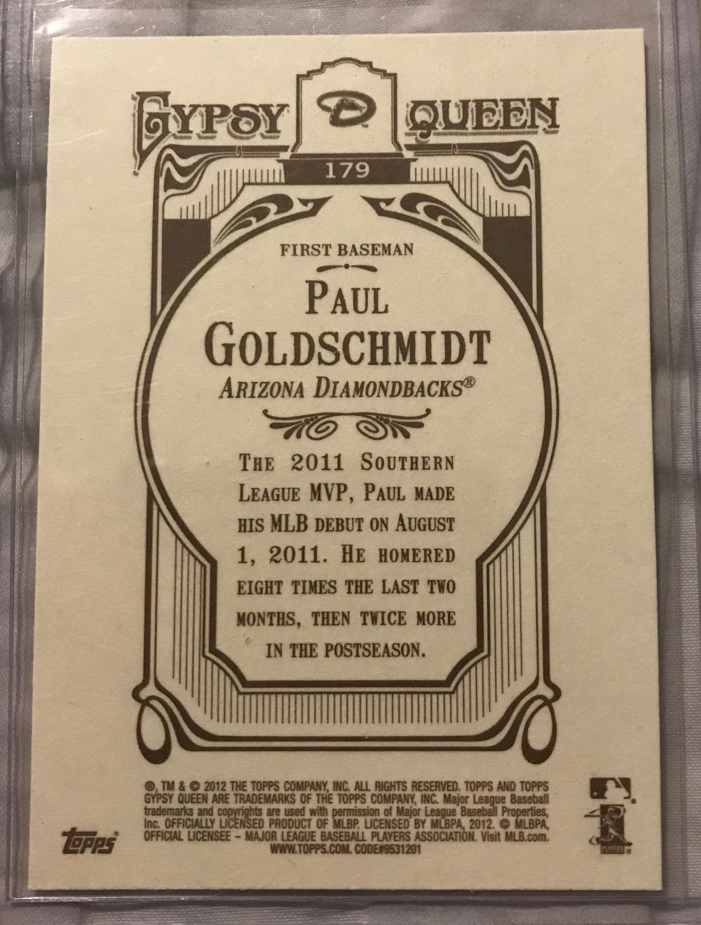2012 Topps Gypsy Queen Paul Goldschmidt #179