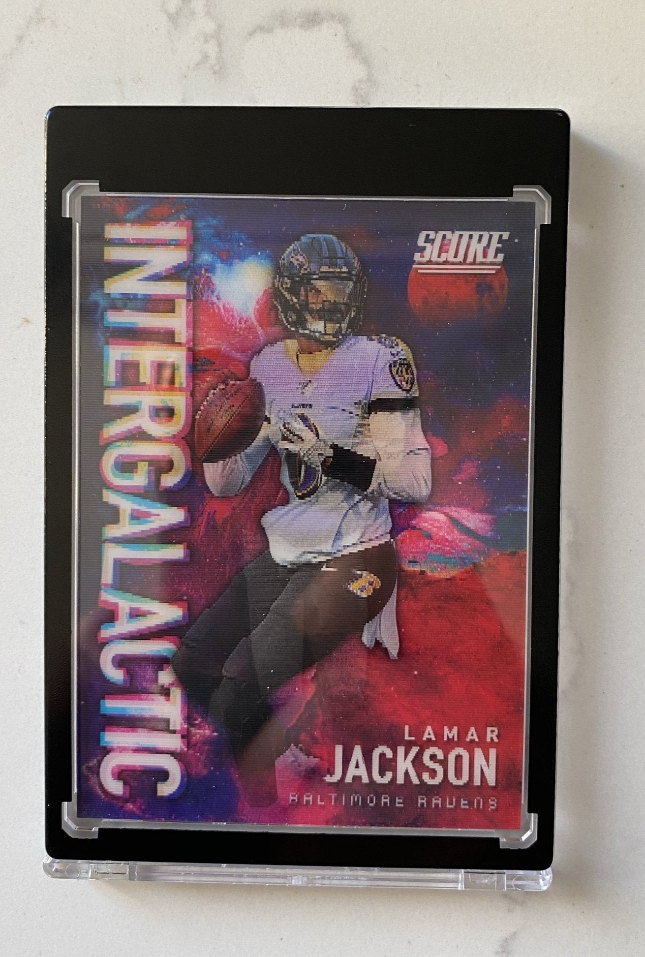 Panini Score Football 2020 Lamar Jackson RARE Intergalactic Baltimore Ravens