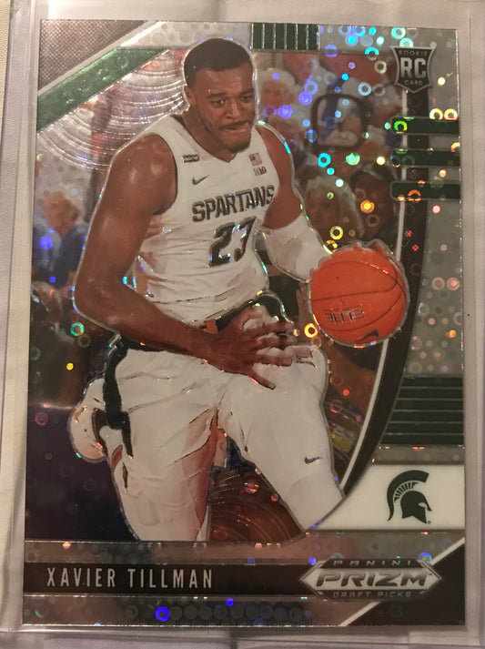 2020-21 Panini Prizm silver disco fast break Xavier Tillman rookie rc #62