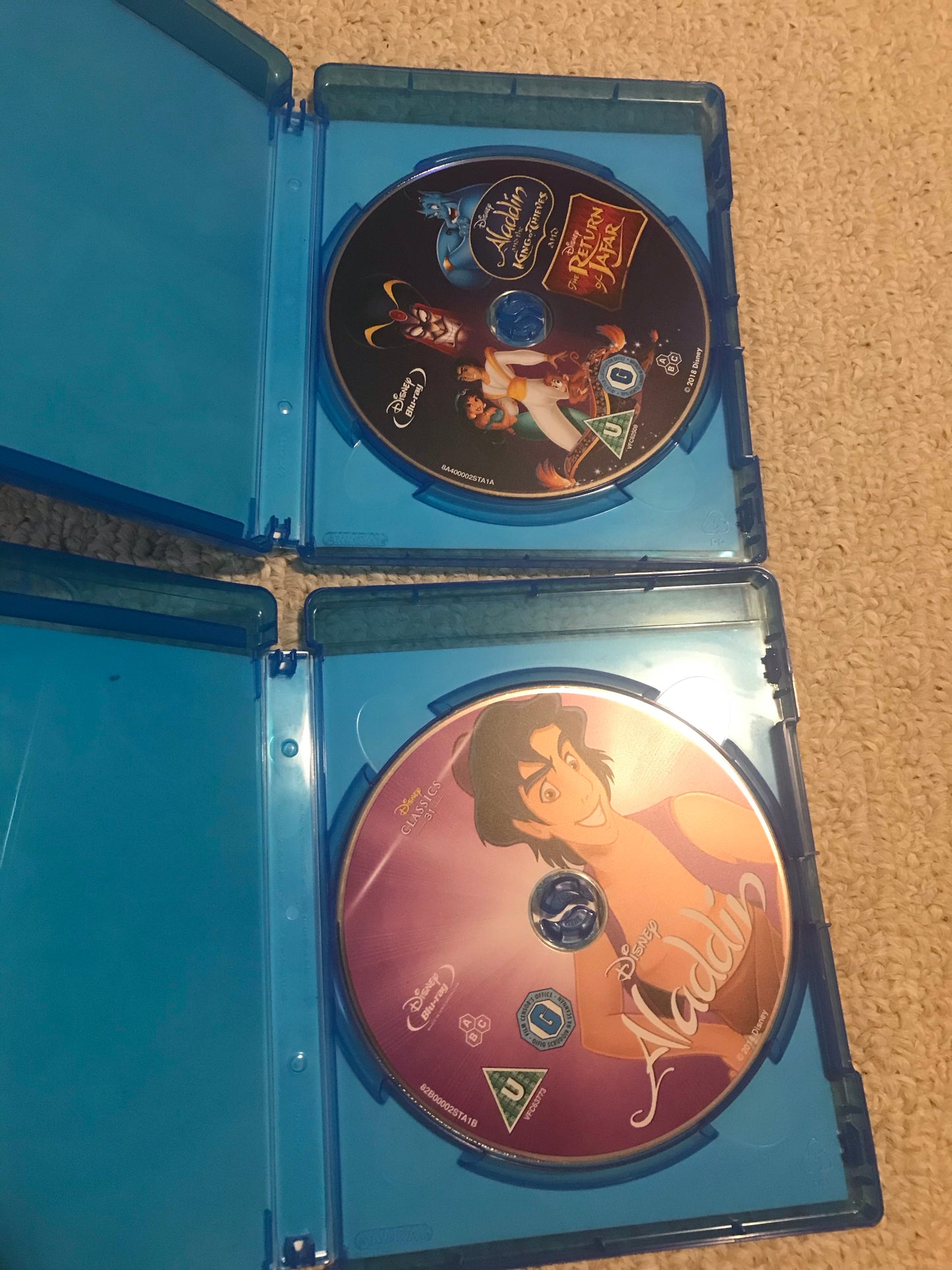 Disney Aladdin blu-ray DVD collection 1 2 3