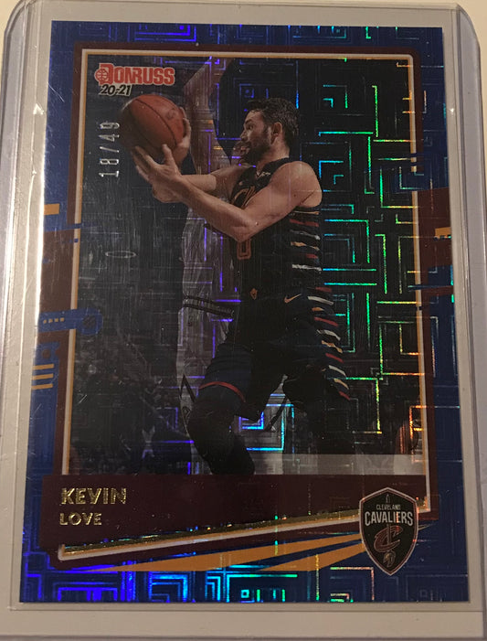 2020-21 Panini Donruss Kevin Love Blue Infinite 18/49 Cleveland Cavaliers #86