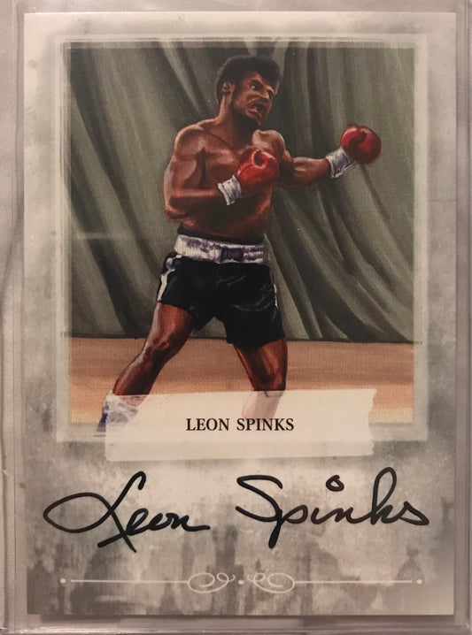 Ringside boxing round 2 Leon Spinks A-LS2 auto /100