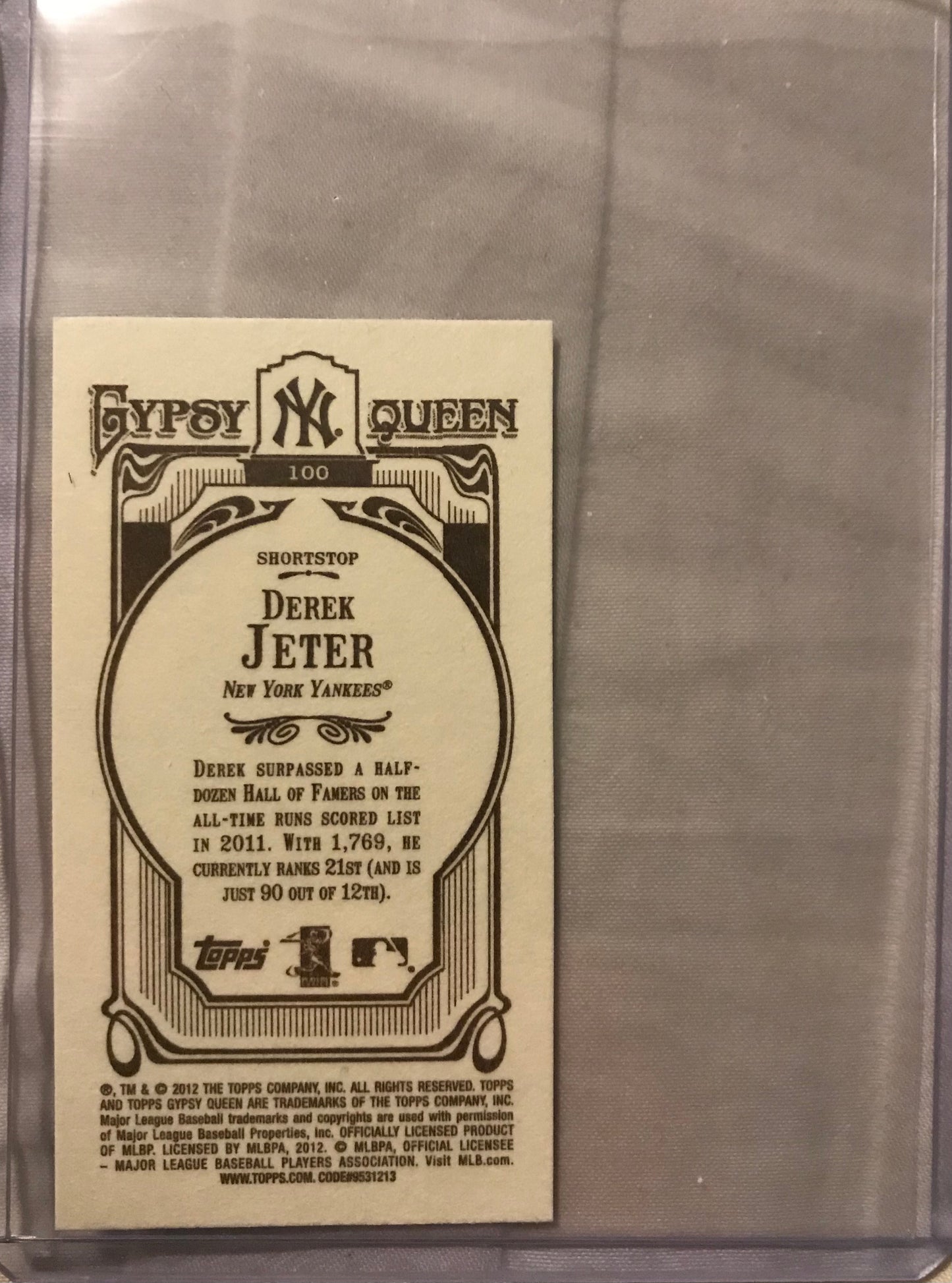 2012 Topps Gypsy Queen Mini Derek Jeter  variation batting #100 sp
