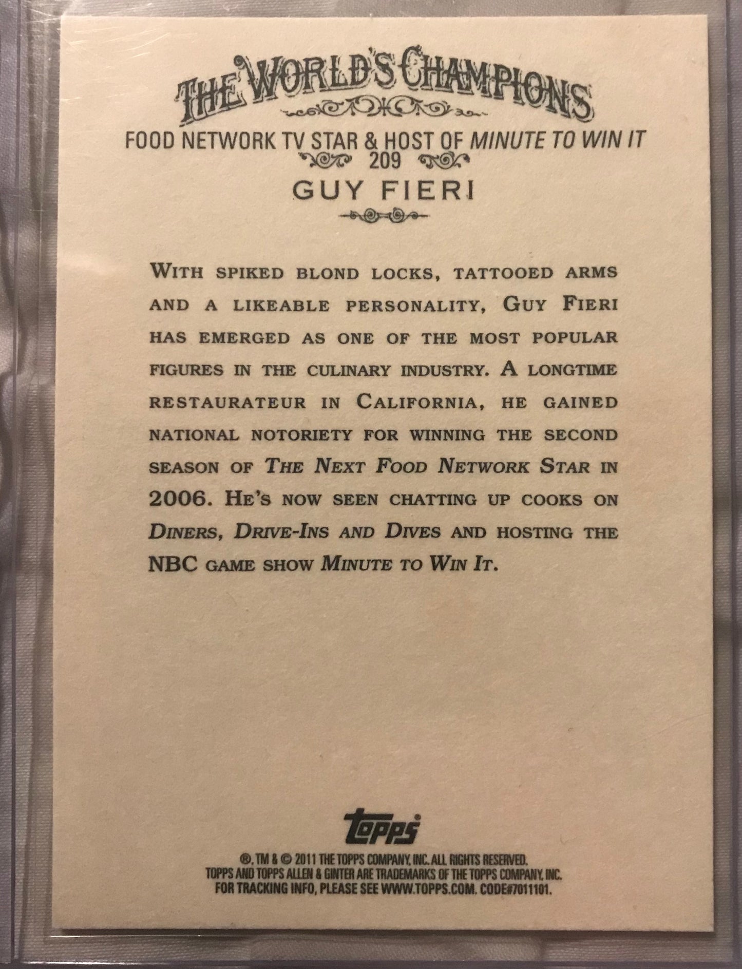 2011 Topps Allen & Ginter Guy Fieri rookie rc #209