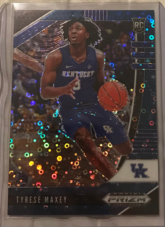 2020-21 Panini Prizm blue disco fast break Tyrese Maxey rookie rc 119/175 #54