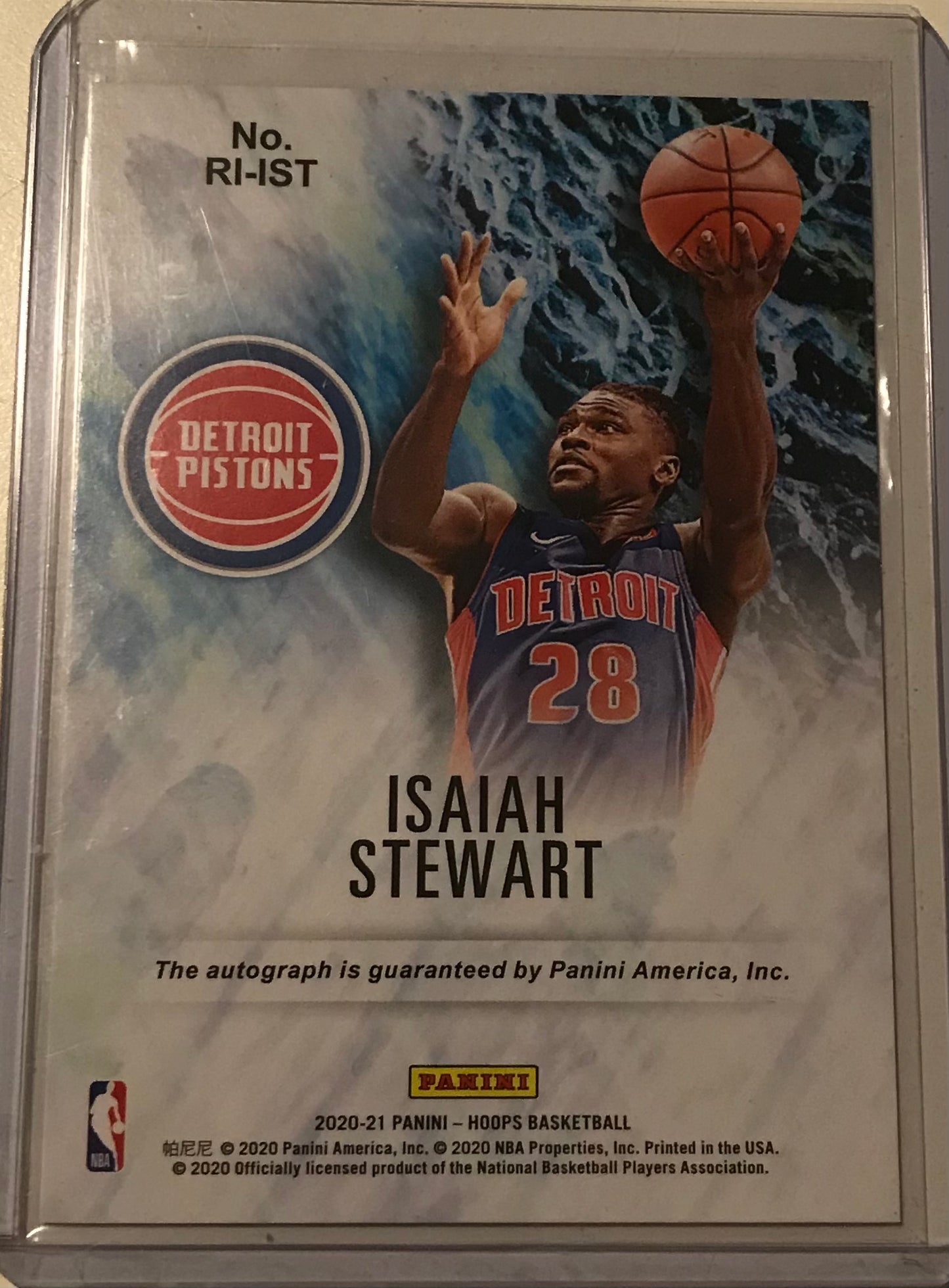ISAIAH STEWART AUTO RC 2020-21 PANINI NBA HOOPS ROOKIE INK AUTOGRAPH SP PISTONS