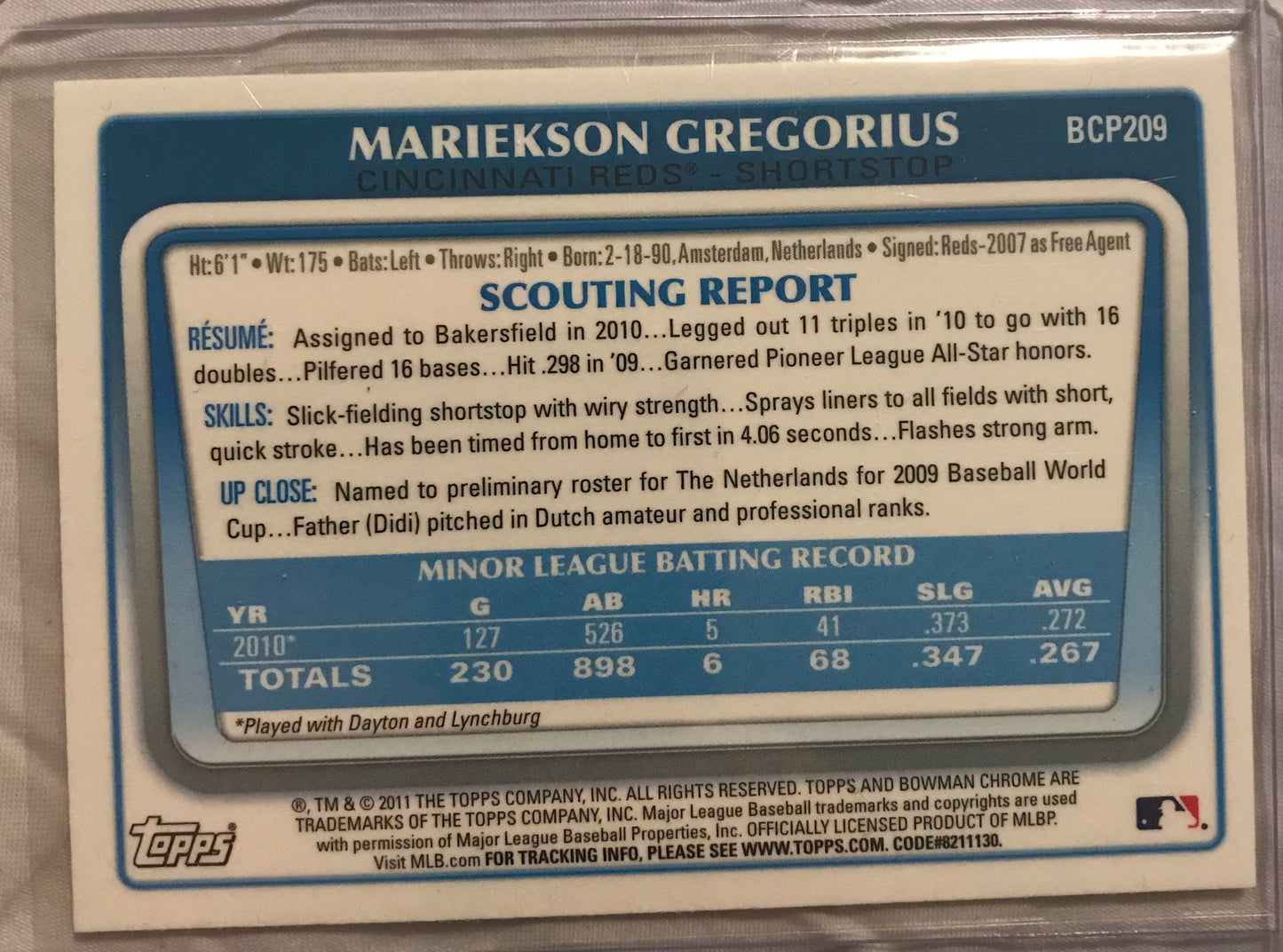 2011 Bowman Chrome Prospects #BCP209 Mariekson "Didi" Gregorius RC rookie