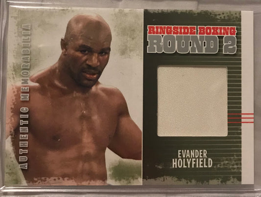 Ringside boxing round 2 Evander Holyfield trunks relic AM-35 /78