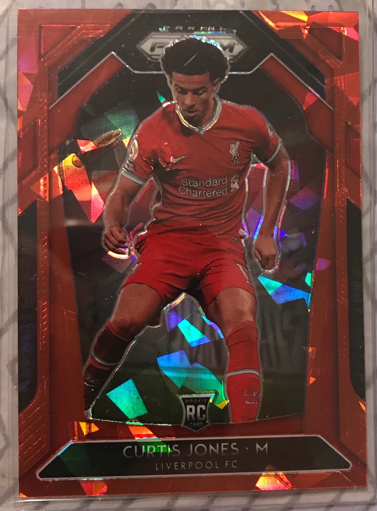 2020 Panini Prizm English Premier League Prizms Red Ice Curtis Jones #249