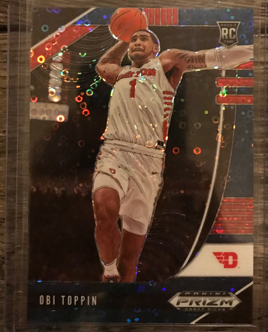 2020-21 Panini Prizm blue disco fast break Obi Toppin rookie rc #7 85/175