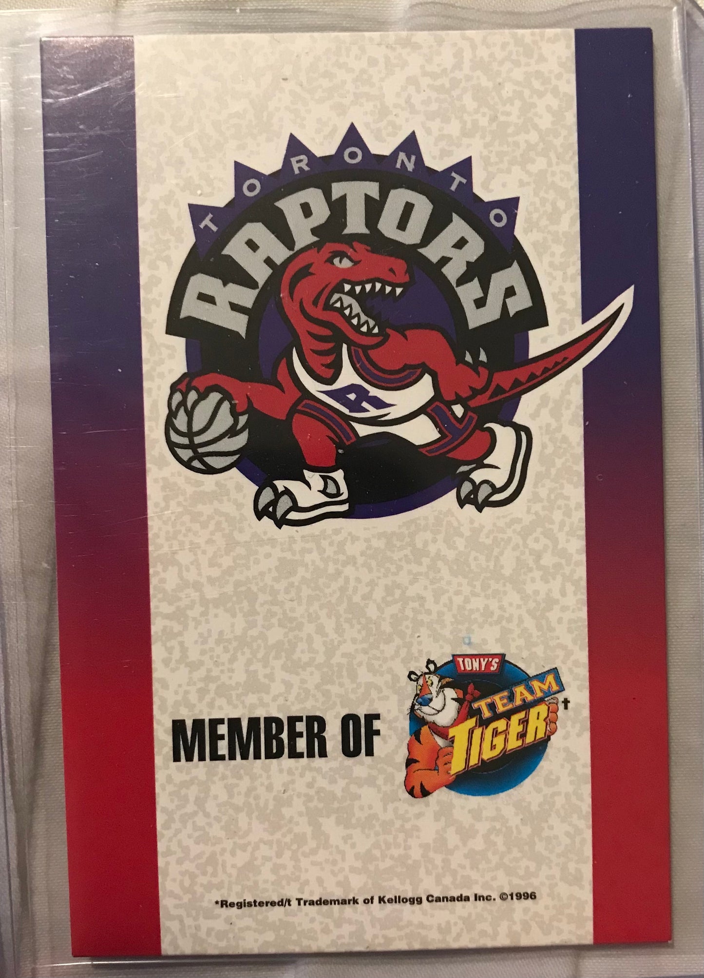 1996 Kellogg's Frosted Flakes Tony's Team Tiger Damon Stoudamire Hologram