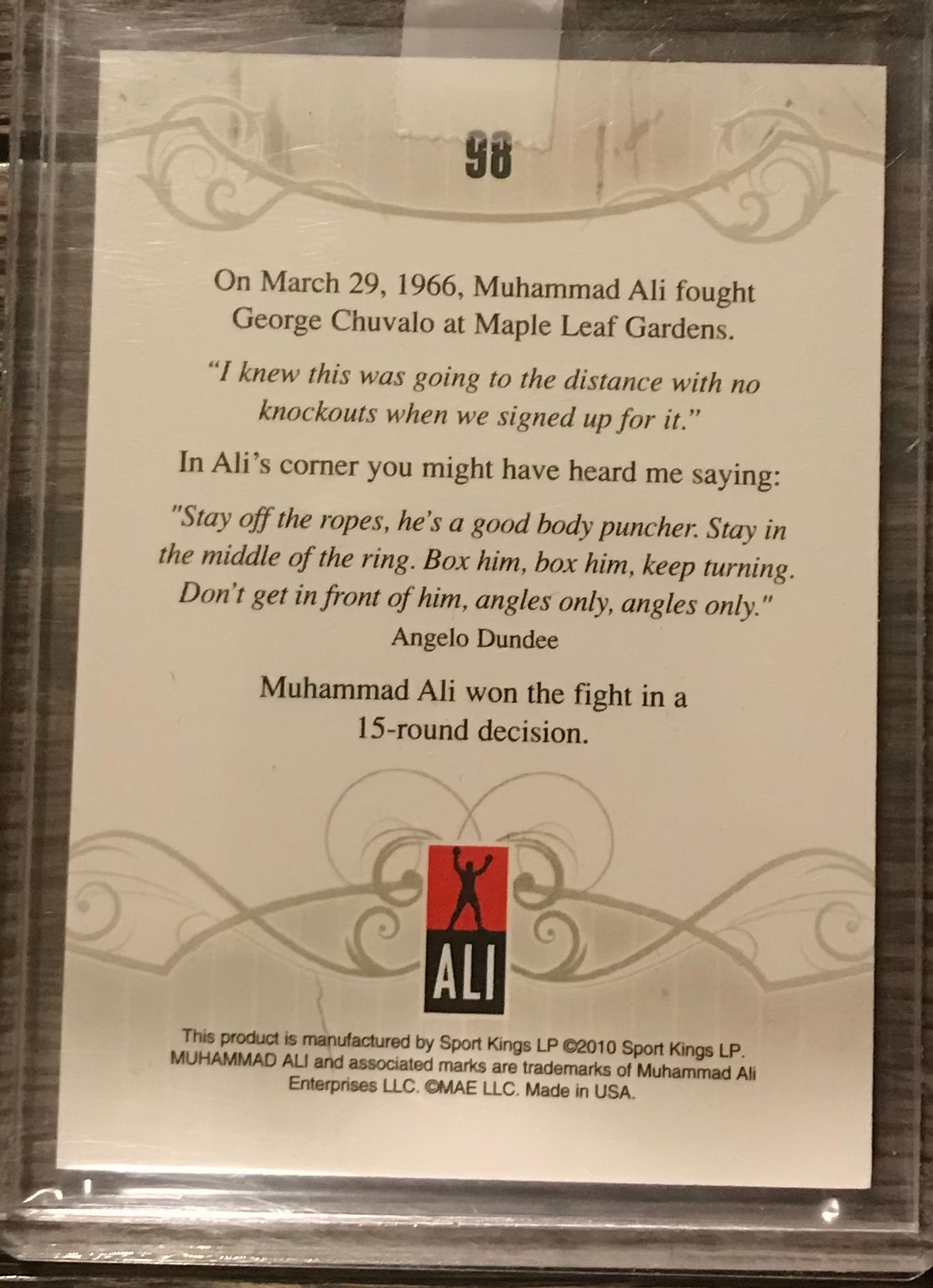 2010 Ringside Boxing Round 1 Muhammad Ali #98 Gold Parallel /9