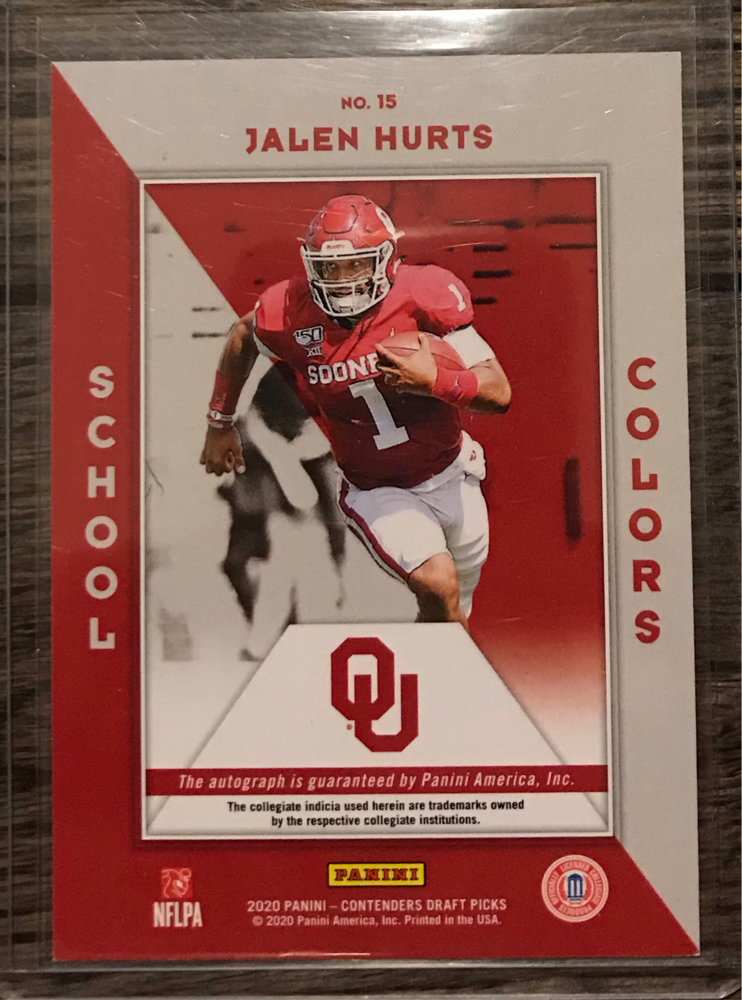 2020 Panini Contenders  Jalen Hurts Draft Picks #15 Rookie Auto Cracked Ice serial #4/23