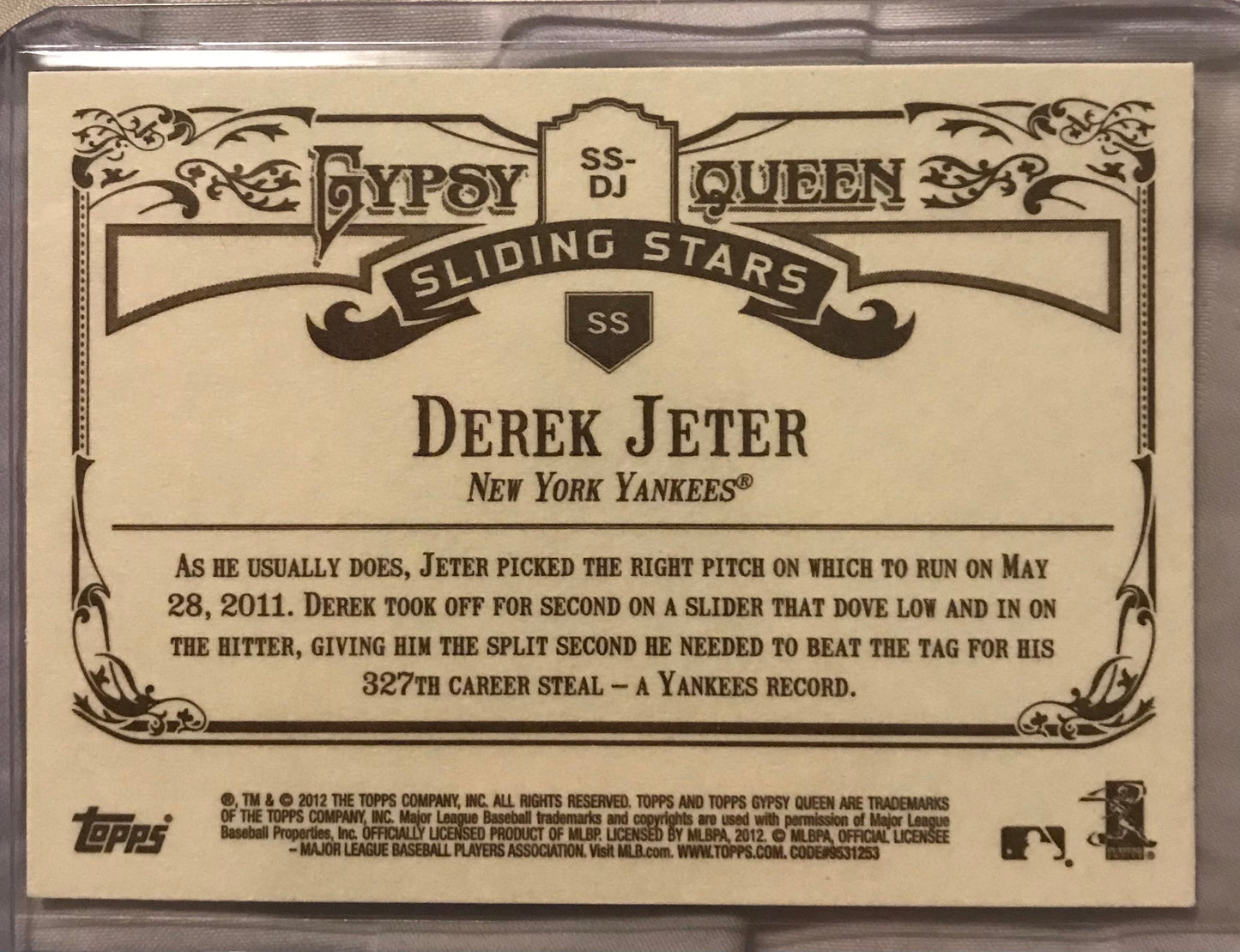 2012 Topps Gypsy Queen Derek Jeter sliding stars SS-DJ