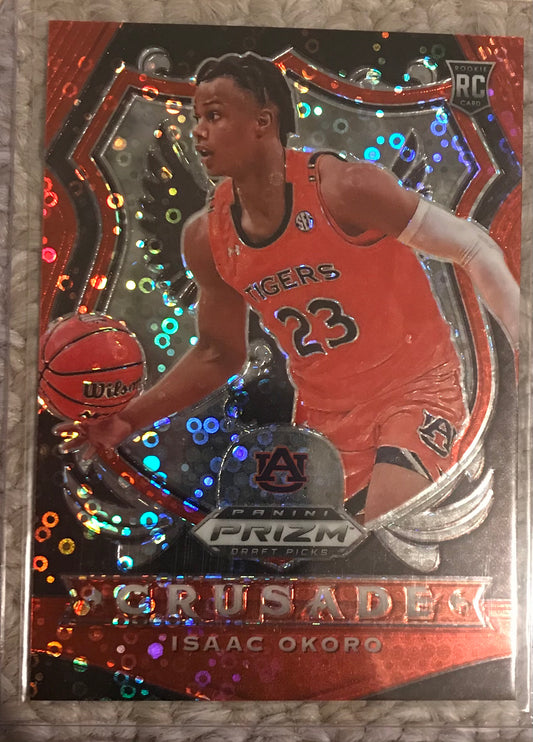 2020-21 Panini Prizm red disco fast break Isaac Okoro rookie rc #84 106/125 crusade