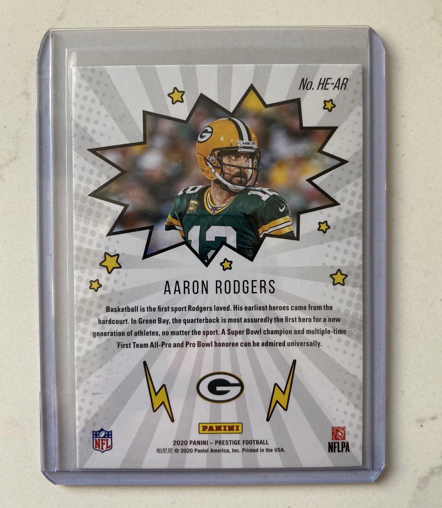 2020 Panini Prestige Aaron Rodgers Heroes # HE-AR FOIL INSERT/ RARE