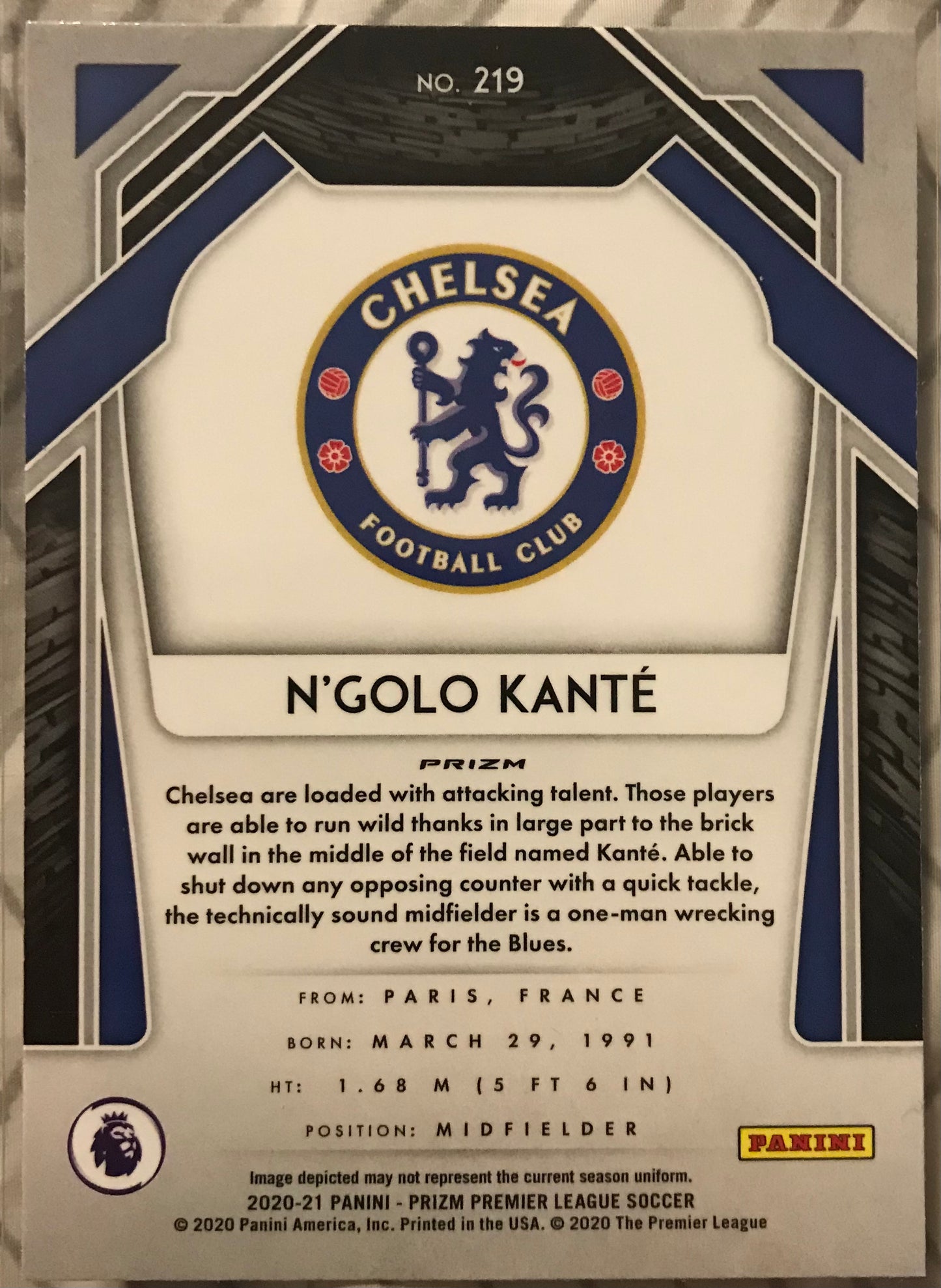 N'GOLO KANTE CHELSEA SSP RED ICE 2020-21 PRIZM EPL PREMIER panini
