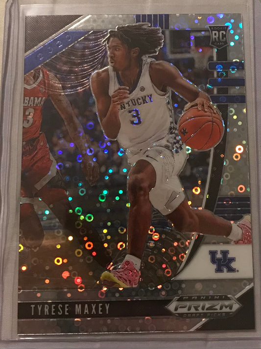 2020-21 Panini Prizm silver disco fast break Tyrese Maxey rookie rc #14