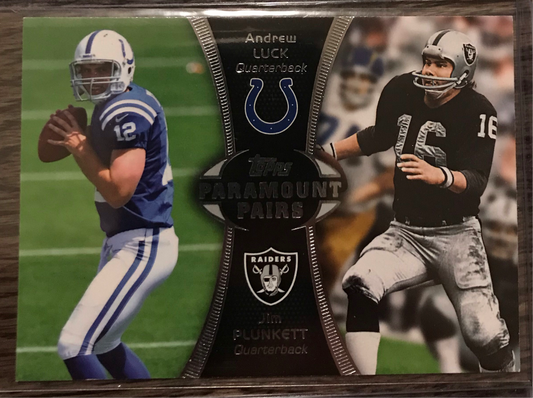 2012 Topps Andrew Luck Jim Plunkett Paramount Pairs Insert #PA-LP Rookie card