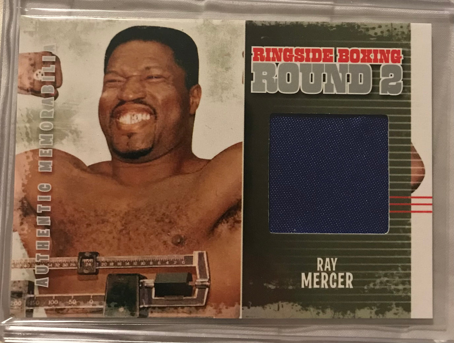 Ringside boxing round 2 Ray Mercer trunks relic AM-38 /78