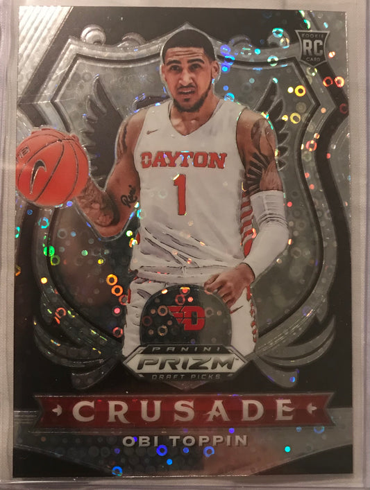 2020-21 Panini Prizm silver disco fast break Obi Toppin rookie rc #87