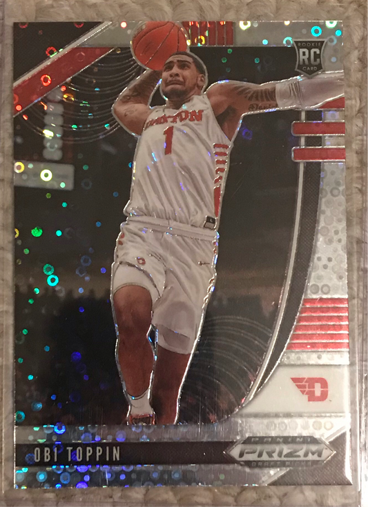 2020-21 Panini Prizm silver disco fast break Obi Toppin rookie rc #7