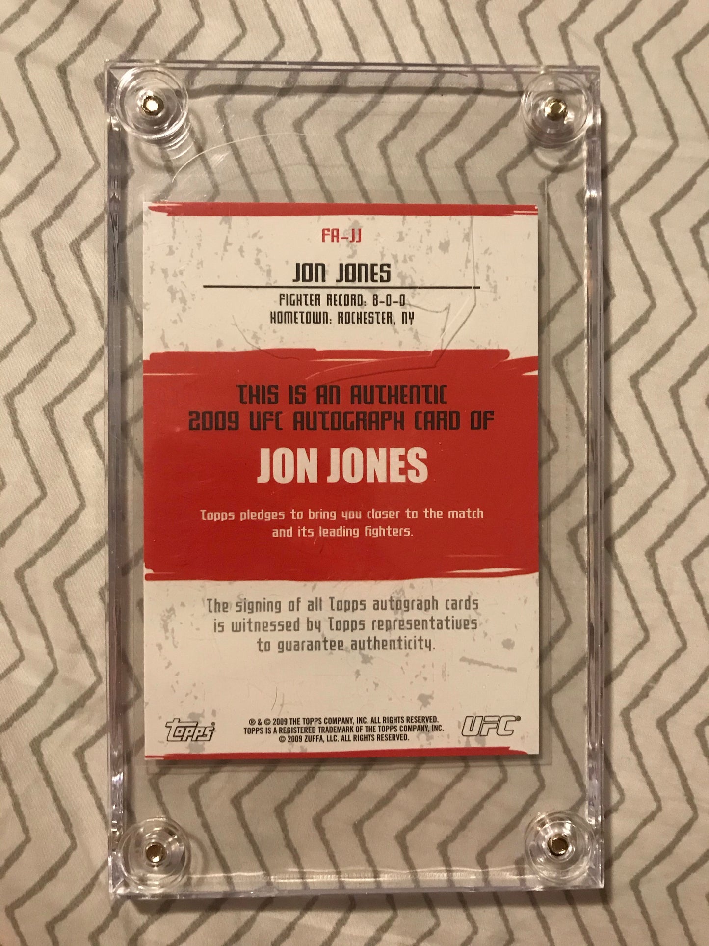 Topps UFC 2009 Round 2- Jon Bones Jones Rookie Auto rc autograph