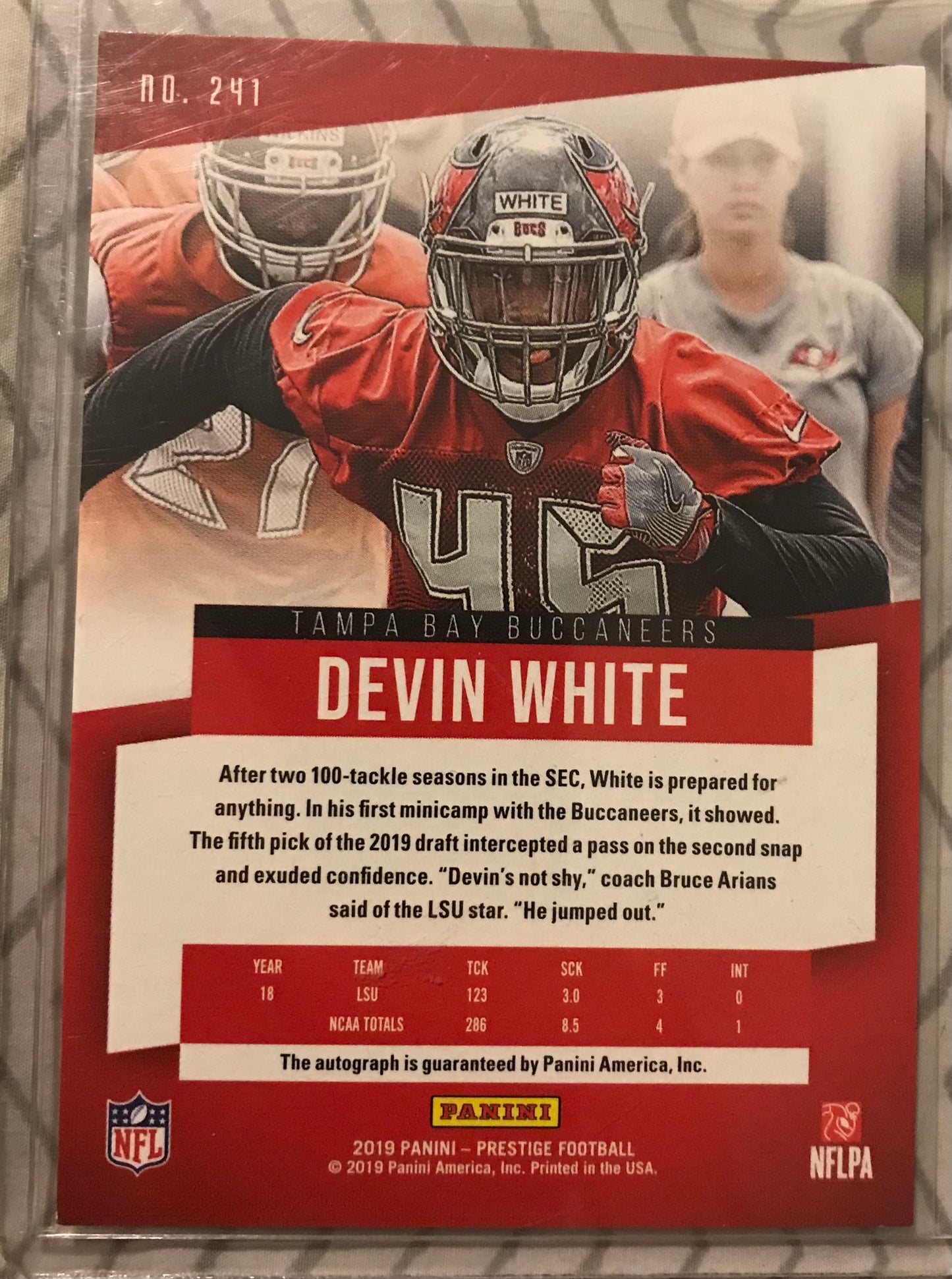 2019 PANINI PRESTIGE DEVIN WHITE ROOKIE #241 AUTO INSERT XTRA POINTS rc