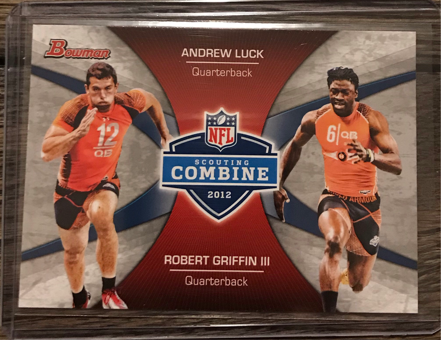2012 Bowman Scouting Combine Andrew Luck and Robert Griffin III RG3 #CC-LG Rookie card