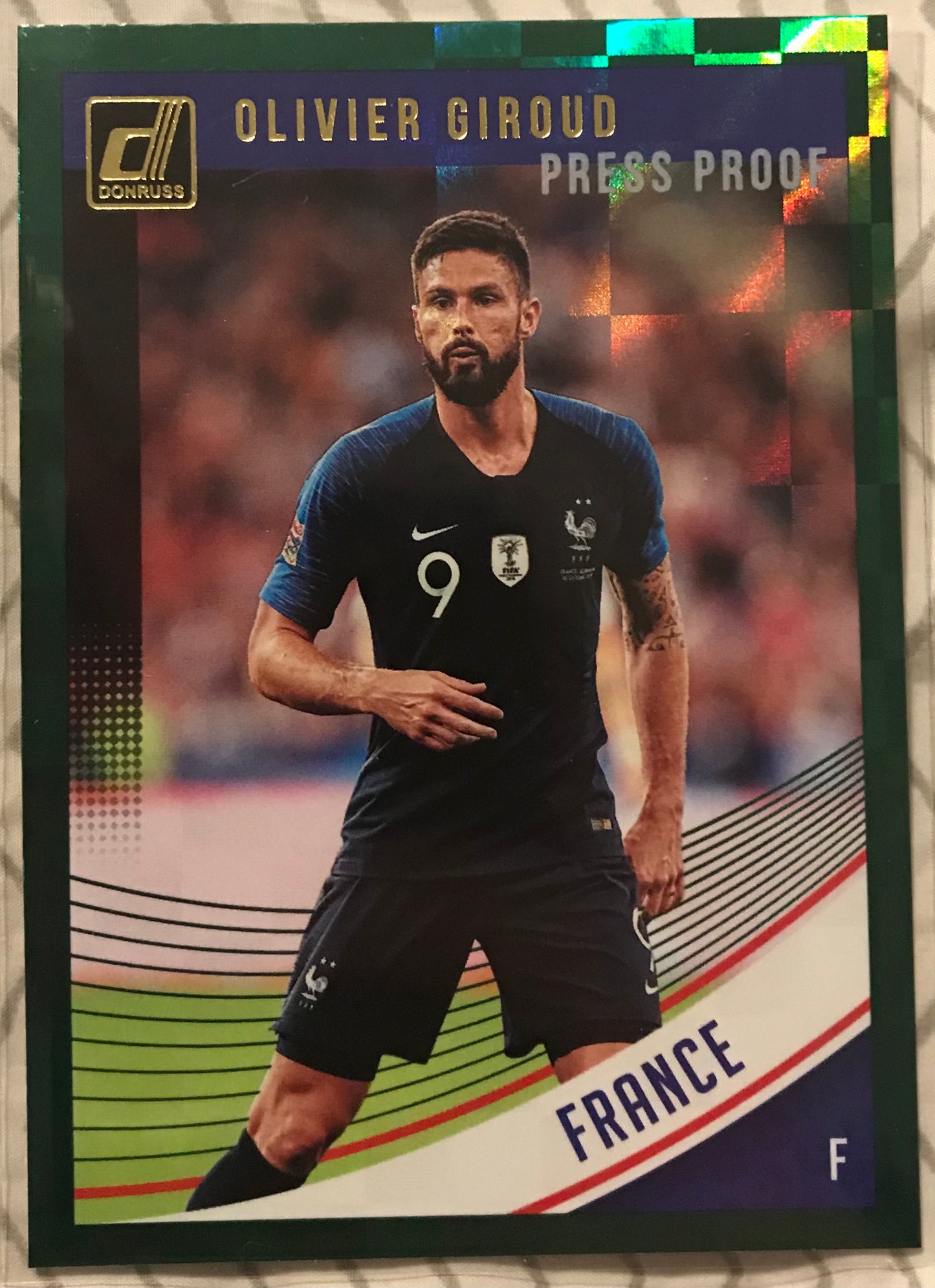 2018-19 Panini Donruss Press Proof Green Olivier Giroud #130 France