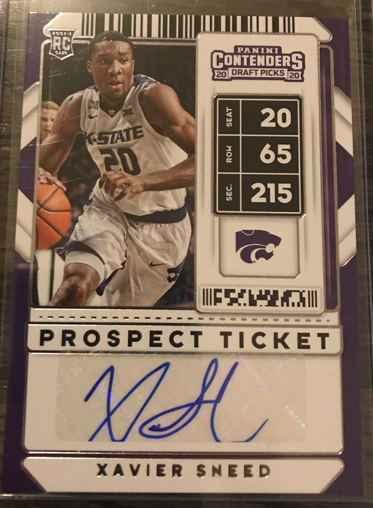 2020-21 Panini Contenders Draft Picks Xavier Sneed auto rookie RC