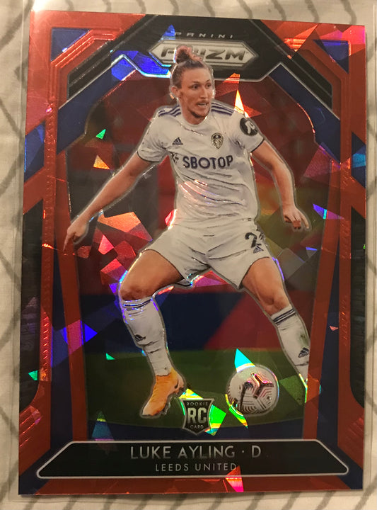 2020-21 Prizm Premier League Luke Ayling Red Ice rookie parallel Leeds United RC