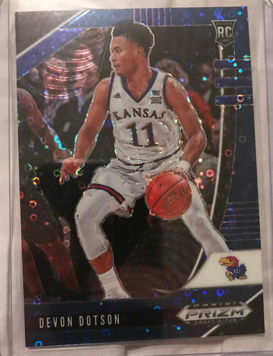 2020-21 Panini Prizm blue disco fast break Devin Dotson rookie rc #72 77/175