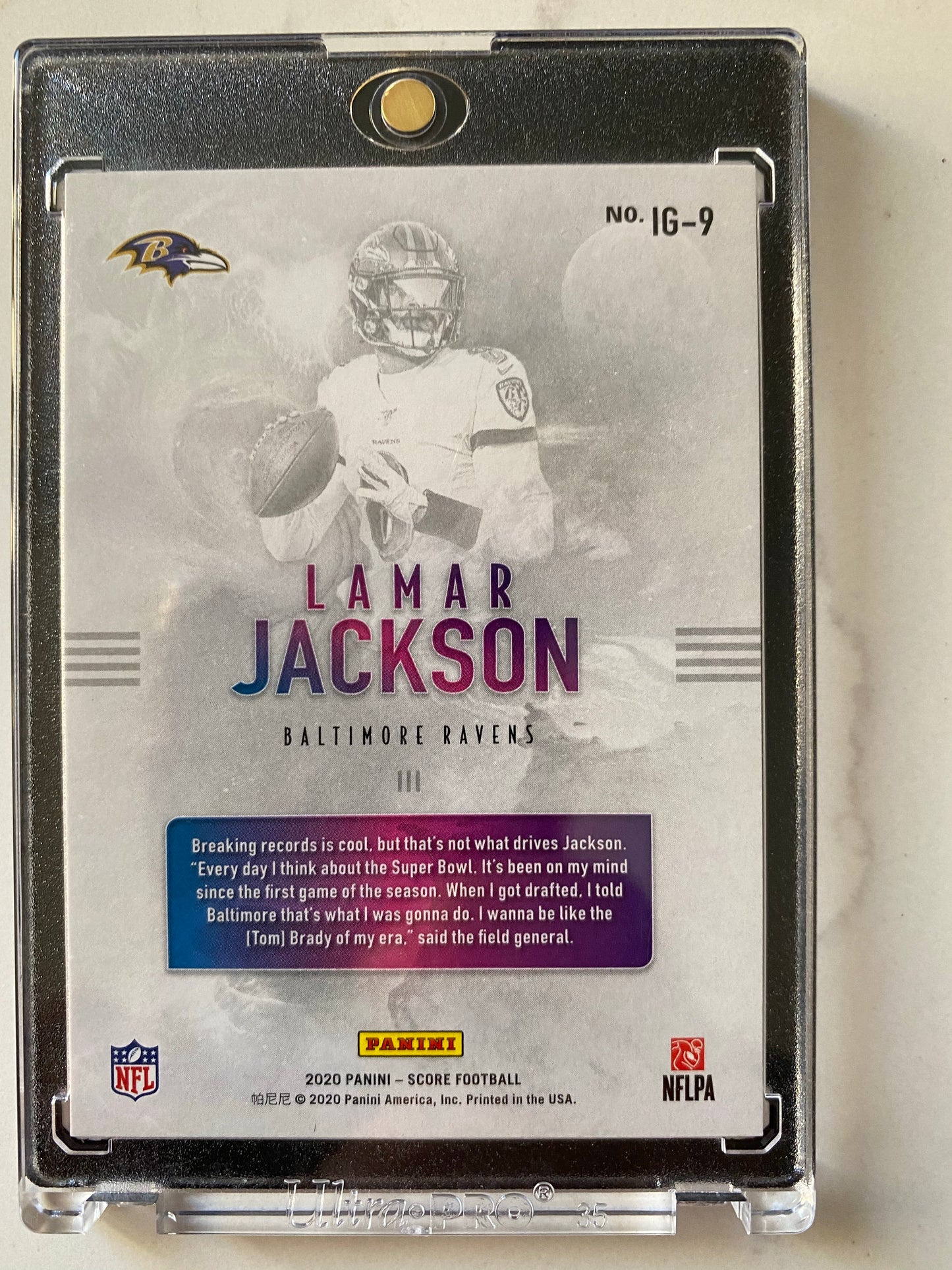 Panini Score Football 2020 Lamar Jackson RARE Intergalactic Baltimore Ravens