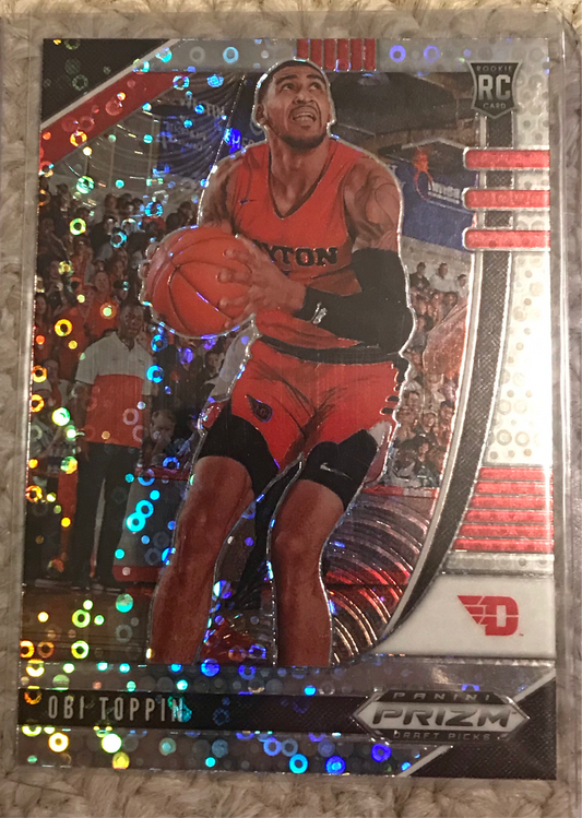 2020-21 Panini Prizm silver disco fast break Obi Toppin rookie rc #47