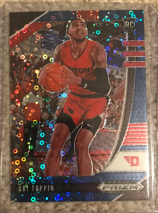 2020-21 Panini Prizm blue disco fast break Obi Toppin rookie rc #47 89/175