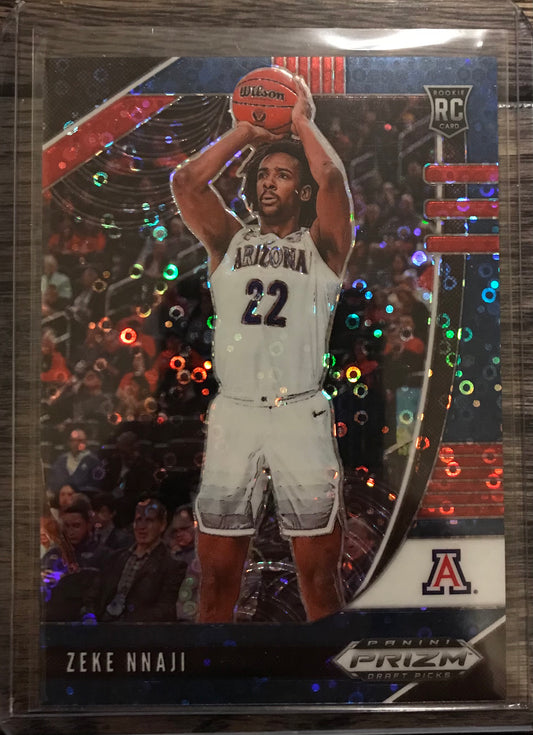 2020-21 Panini Prizm blue disco fast break Zeke Nnaji rookie rc #34 89/175