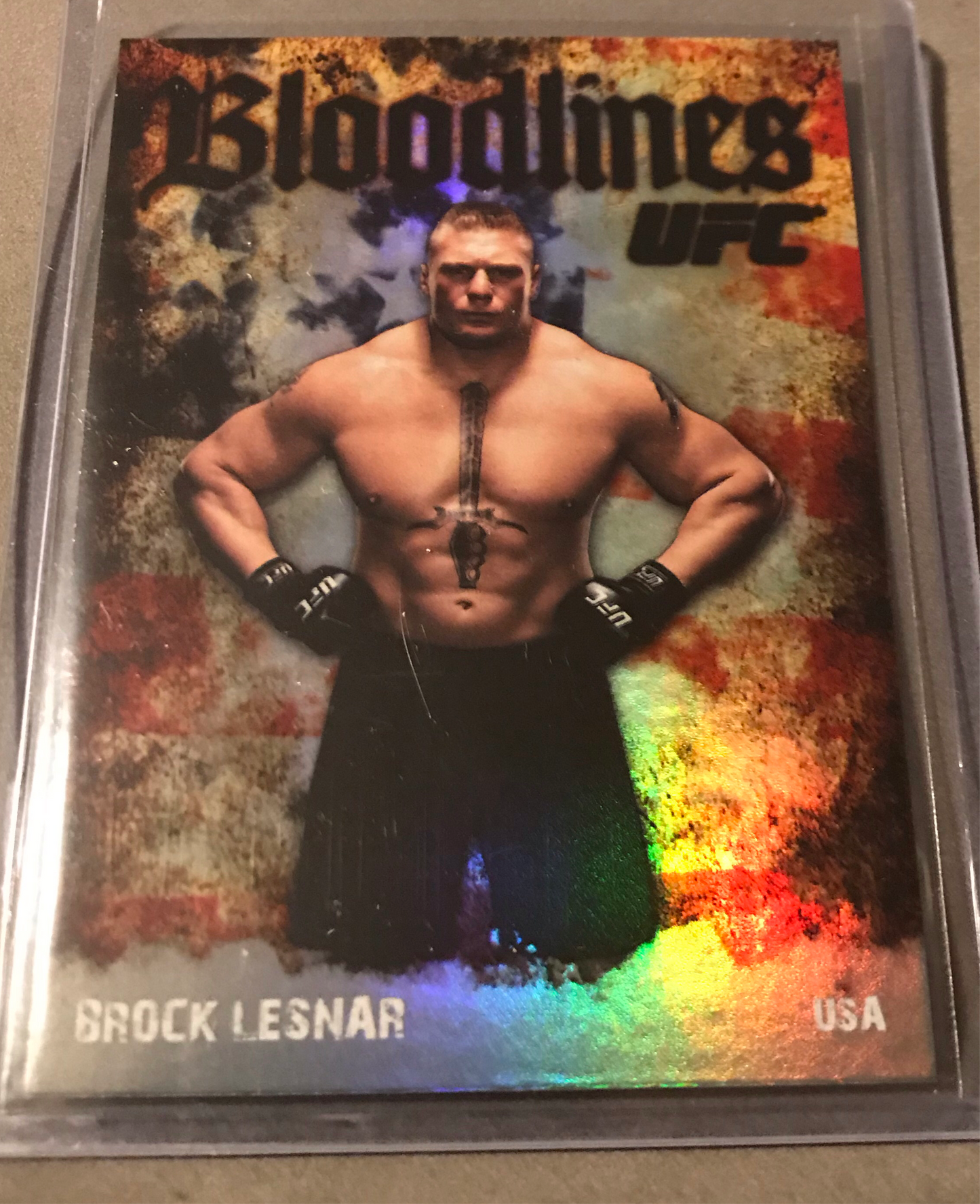 Topps UFC 2009 Round 2- Brock Lesnar “USA” Bloodlines Insert BL-23