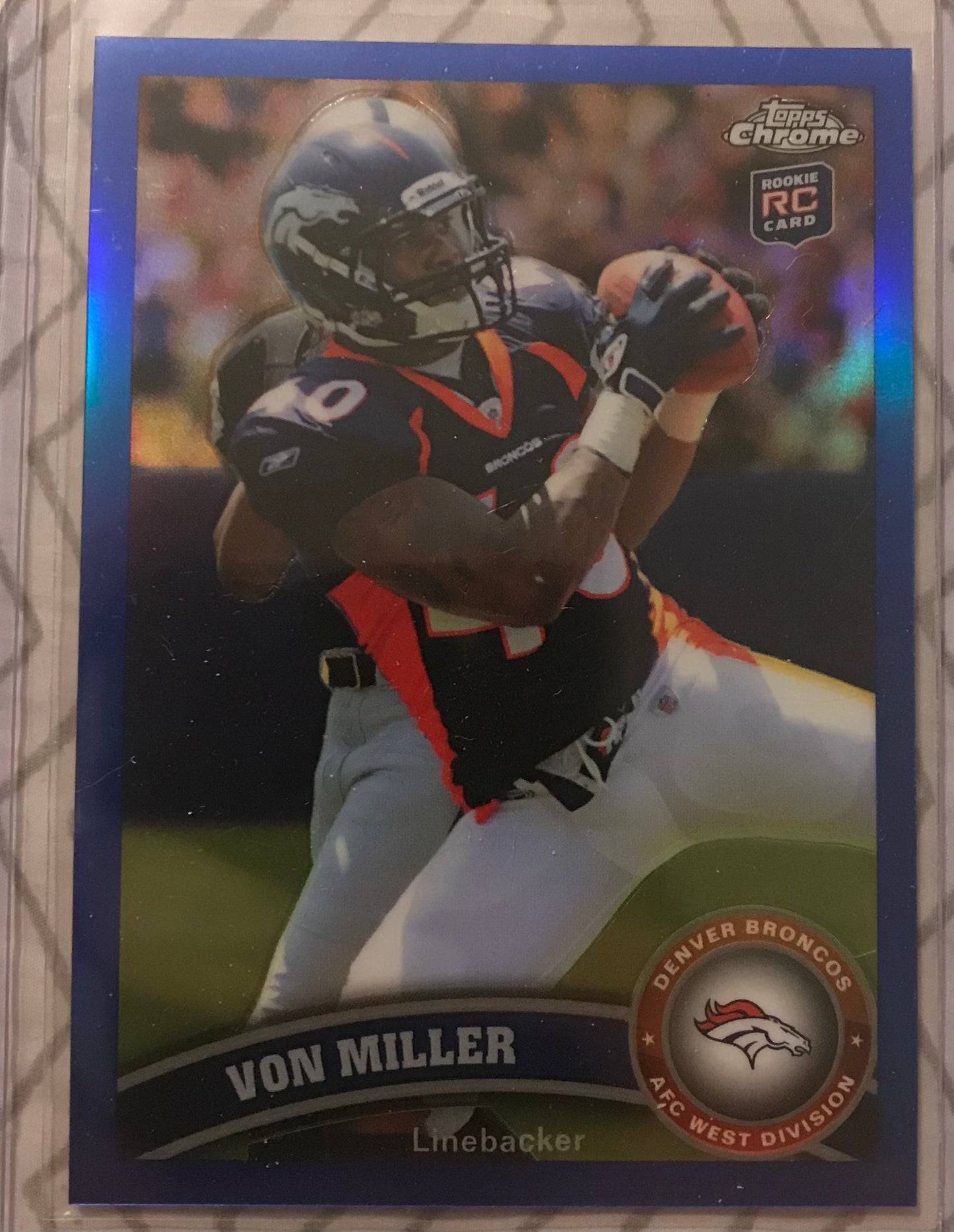 Von Miller 2011 Topps chrome Denver Broncos Rookie #212 blue refractor /199