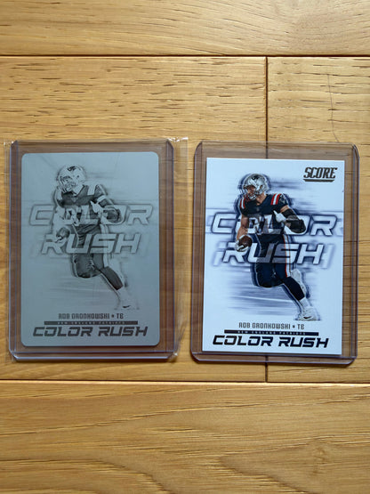 Rob Gronkowski Panini 1/1 Printing Plate Bundle – 2 Plates + 3 Cards