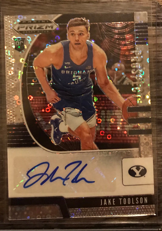2020-21 Panini Prizm silver disco fast break Jake Toolson auto autograph rookie rc PA-JT