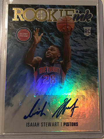 ISAIAH STEWART AUTO RC 2020-21 PANINI NBA HOOPS ROOKIE INK AUTOGRAPH SP PISTONS