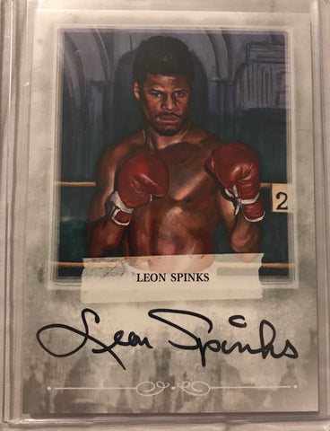 Ringside boxing round 2 Leon Spinks A-LS1 auto /100
