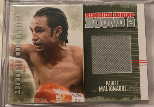 Ringside boxing round 2 Paulie Malignaggi trunks relic AM-36 /78