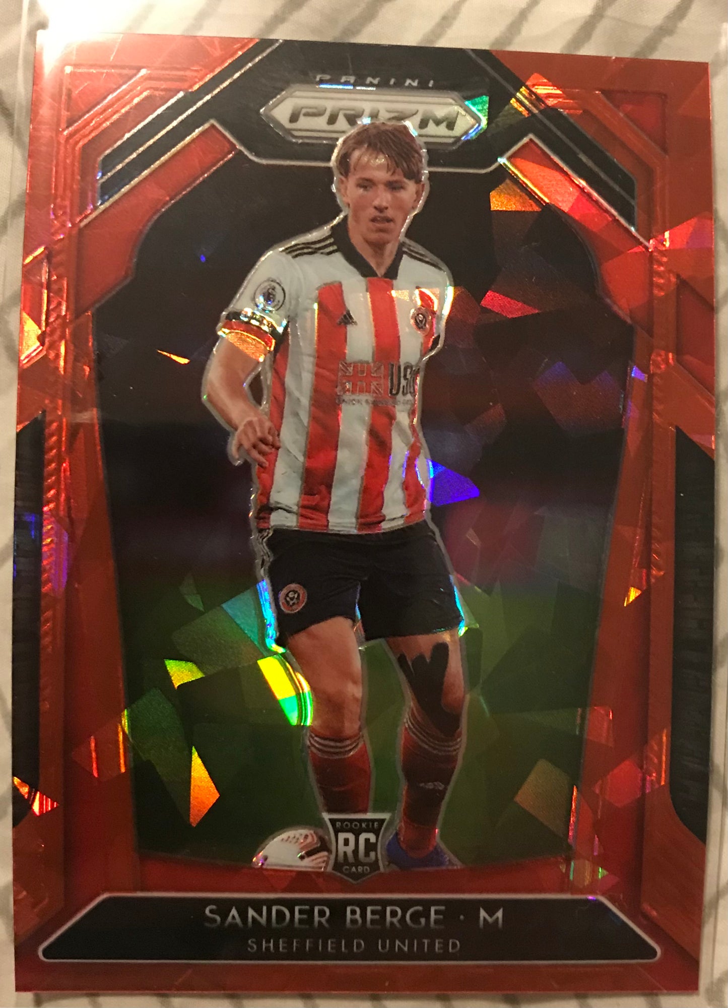 2020 Panini Prizm English Premier League Prizms Red Ice Sander Berge #26