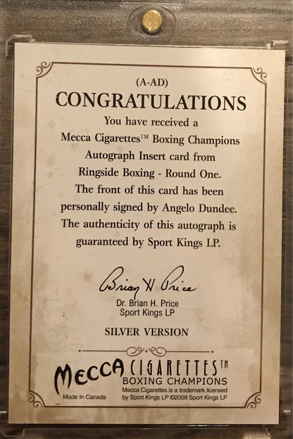 Ringside Boxing Round 1 Angelo Dundee A-AD silver auto /90