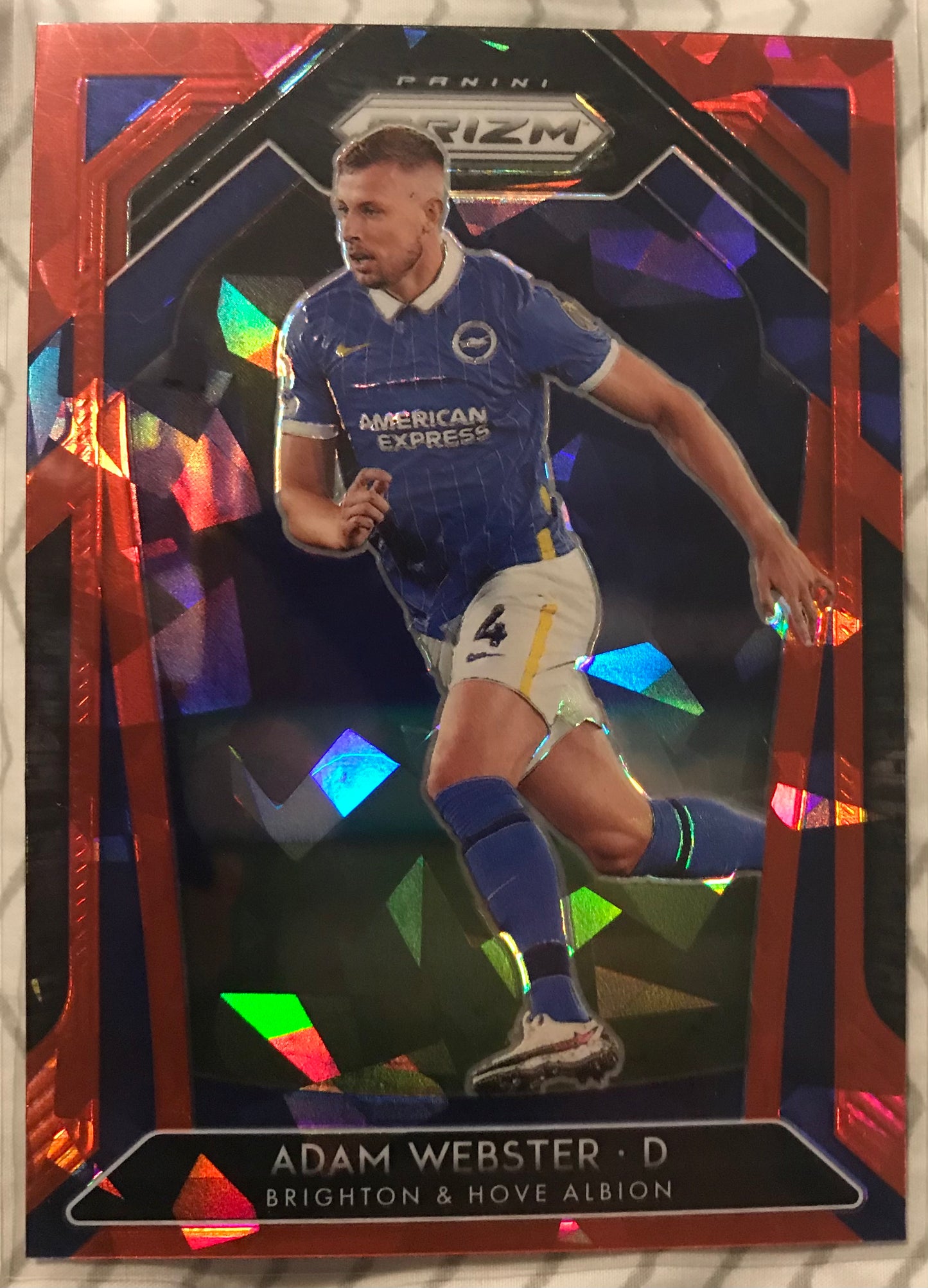 2020-21 Prizm Premier League Soccer #169 Adam Webster - Brighton & Hove RED ICE